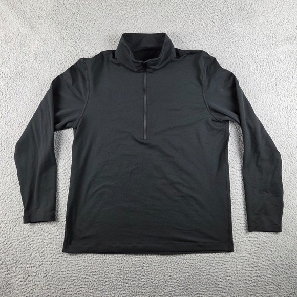 Lululemon Soft Jersey 1/2 Zip Pullover Mens Large Black Walking - Picture 1 of 6